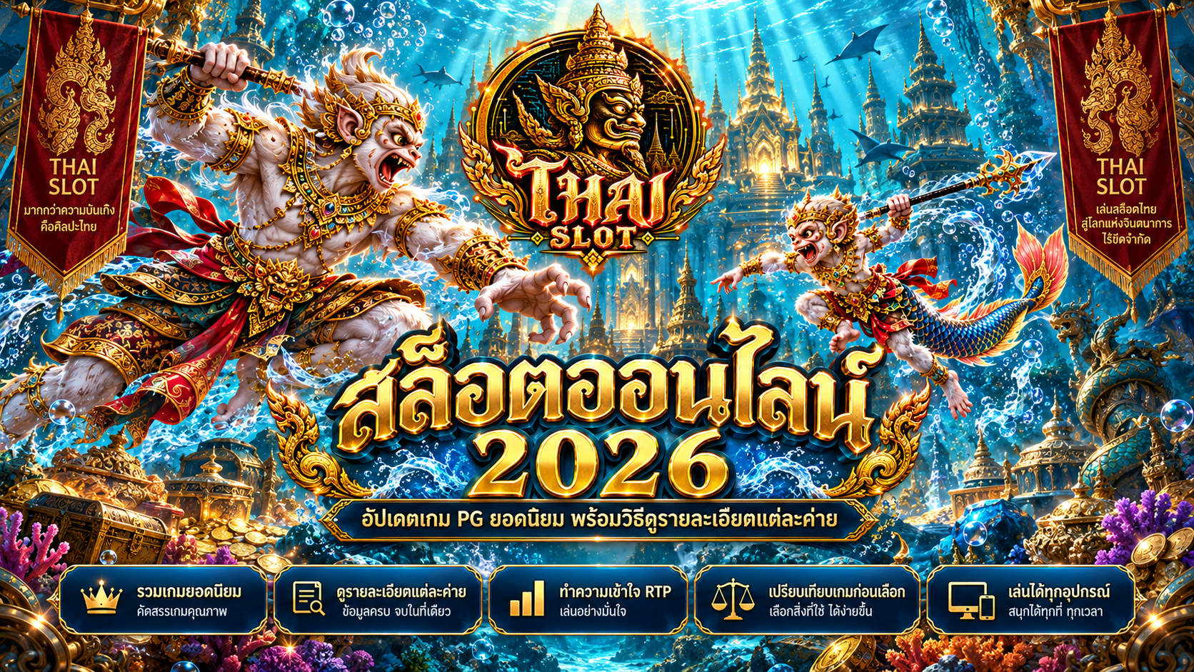 หน้าจอเกมสล็อตสมมติสำหรับอธิบายสัญลักษณ์และกติกา